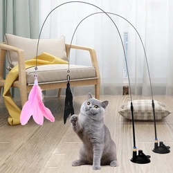 Juguete cazador con plumas para gatos – Estimula ejercicio y juego