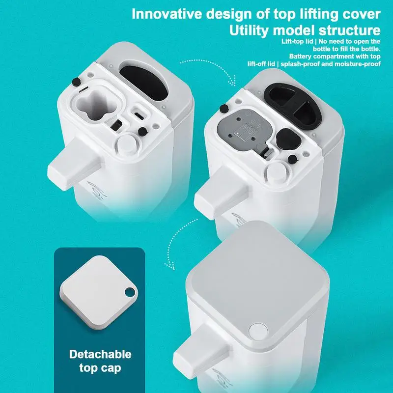 Dispensador de jabón automático sin contacto, dispositivo con batería de 600ml, Sensor infrarrojo de volumen ajustable para el hogar y la cocina - imagen 4