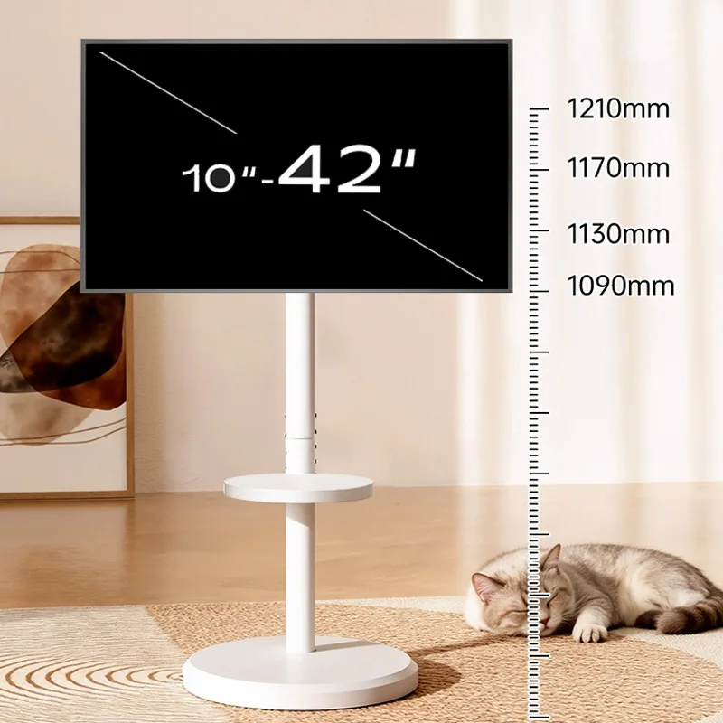 Carrito TV móvil con ruedas - Soporte regulable para pantallas 10-42" - imagen 2