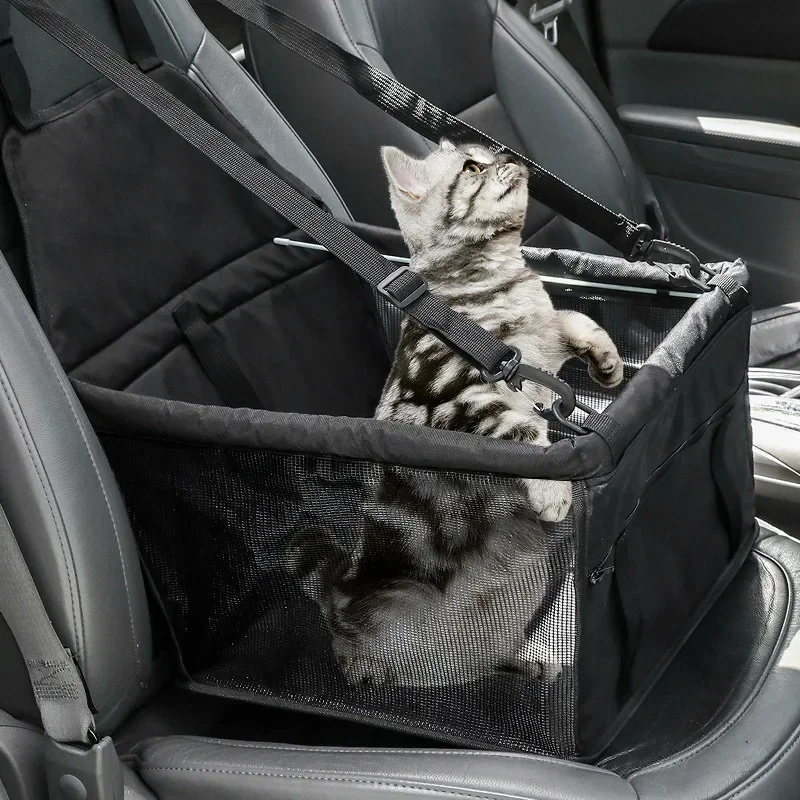 Bolsa de asiento para coche para mascotas, cesta impermeable, bolsas para gatos, perros, bolsa de malla de viaje de seguridad, productos para mascotas, 1 ud. - imagen 4