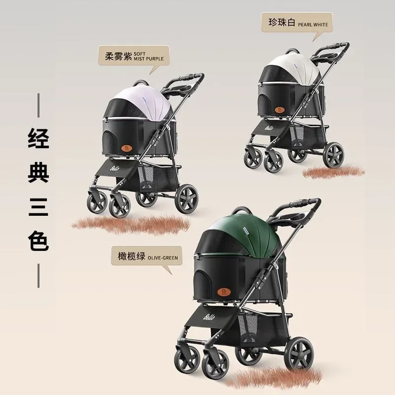 Carro para mascotas, carrito plegable ligero para gatos, cochecito para perros, cochecito para gatos, carrito para perros, productos para mascotas - imagen 4