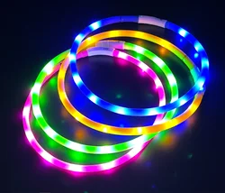 Collar LED recargable USB para perro, luces paseo nocturno