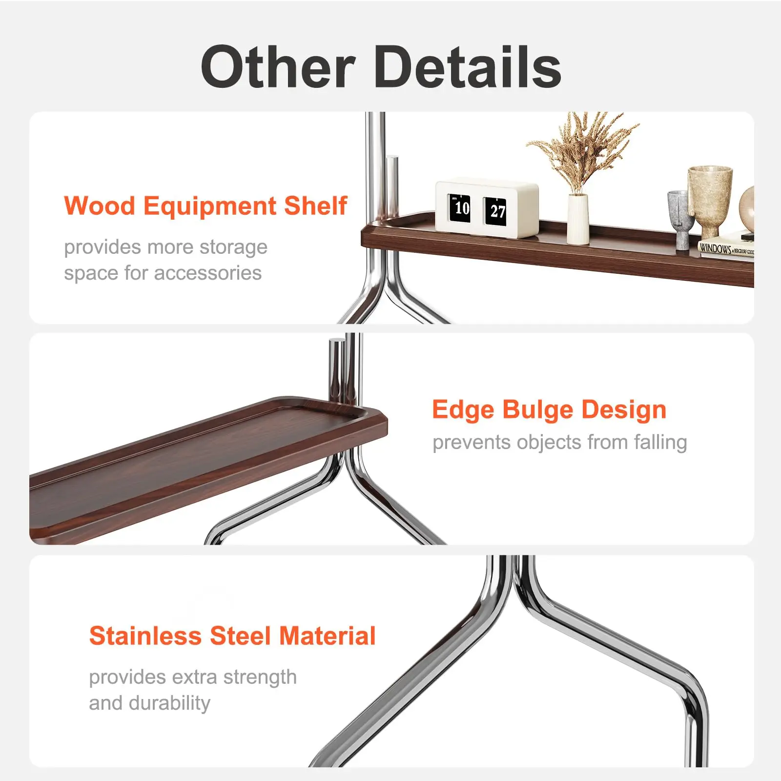 Soporte móvil para TV con ruedas de acero inoxidable, portátil - imagen 4