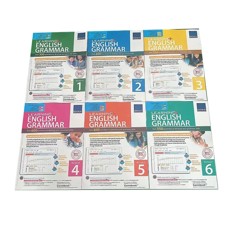 Libro de aprendizaje de inglés Sap de gramática de Singapur, 6 libros/juego de 1 a 6 grados para tareas de 8 a 12 años, libros de trabajo educativos Geniebook - imagen 3