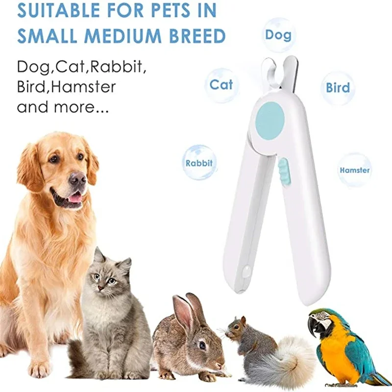 Cortauñas Led para el cuidado de mascotas, cortaúñas para perros y gatos, suministros para uñas de animales, lima de uñas profesional, recortador para gatos y conejos, cortaúñas para perros - imagen 5