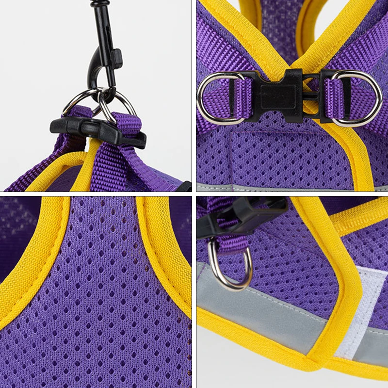 Conjunto de arnés y correa para perros, chaleco de malla transpirable para mascotas, arneses para perros pequeños y medianos, Yorkshire Corgi, suministros para exteriores para cachorros - imagen 5