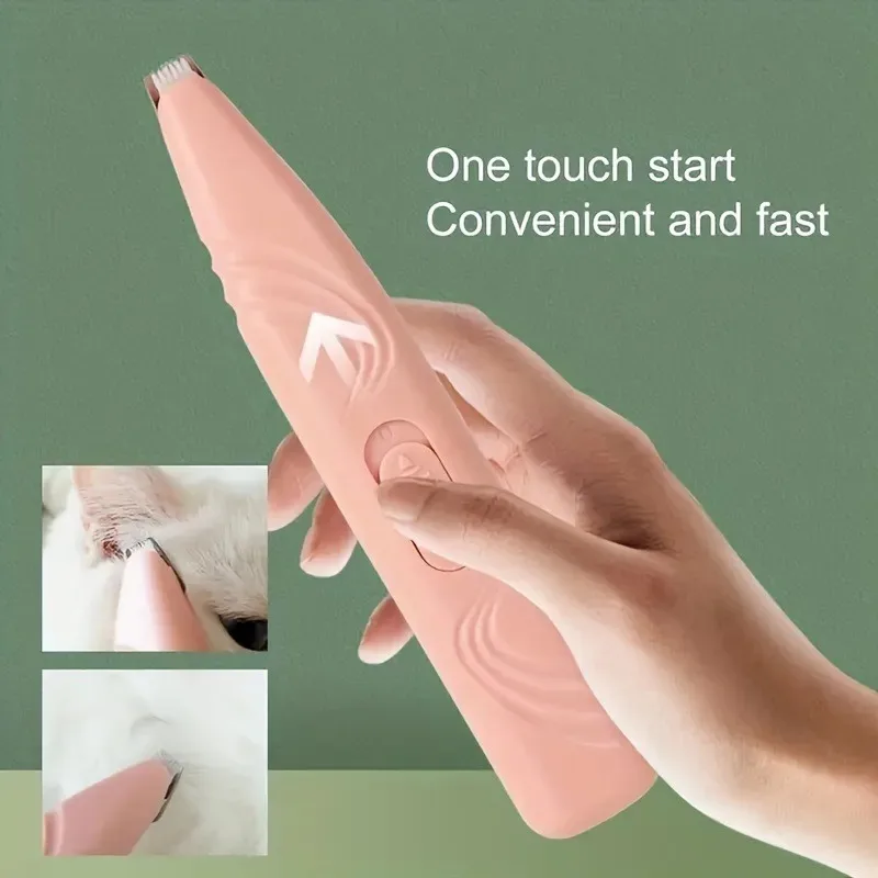 Cortadora de pelo eléctrica para mascotas, cortadora de suelas de pies y orejas para recortar mascotas con baterías y luces LED - imagen 5