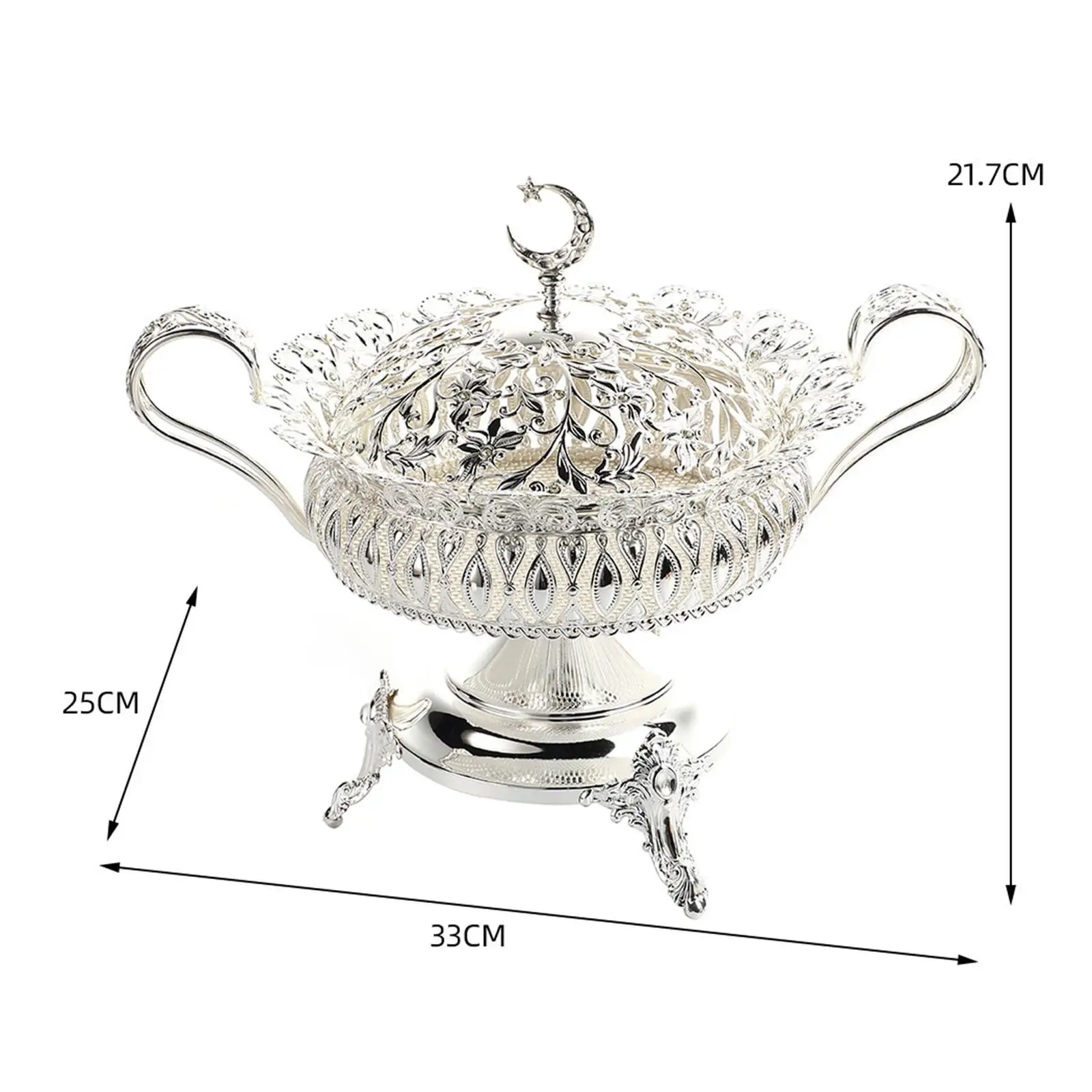 Footed Fruit Bowl Nordic Fruit Bowl with Cut Out Pattern Fruit Plate with Cover for Restaurant Household KTV Coffee Table Dining