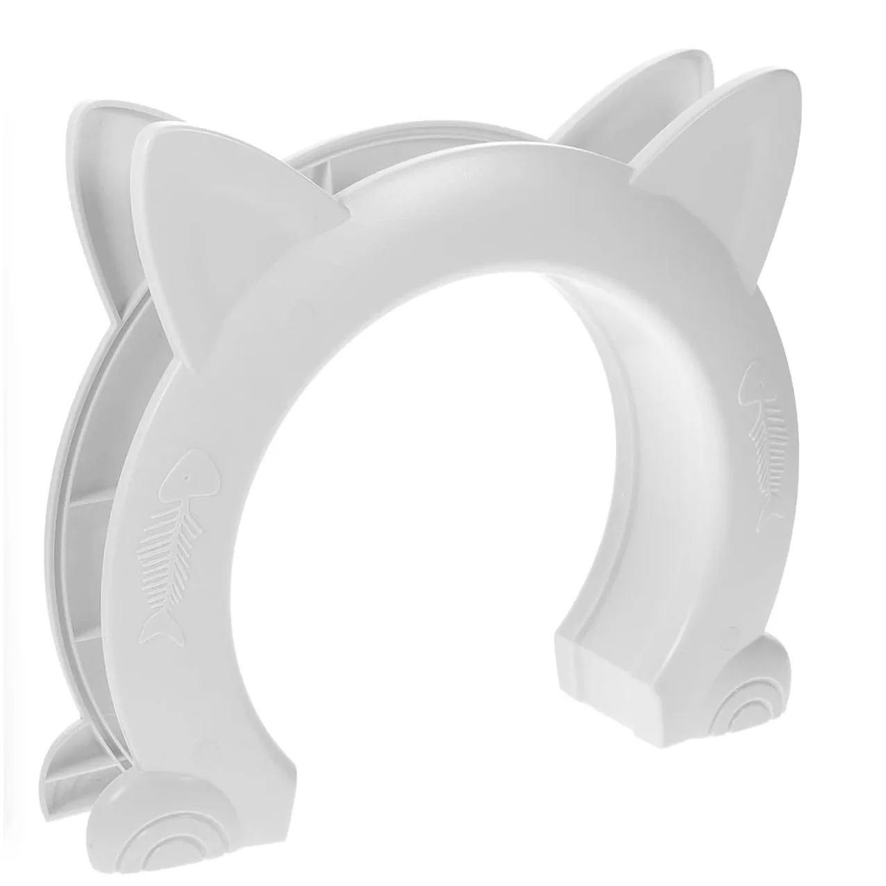 Puerta para mascotas en blanco y negro, puerta para mascotas con agujero para gatos, valla, acceso libre, hueso de pescado, puerta con orejas para gatos, perrera con agujeros para gatos - imagen 5