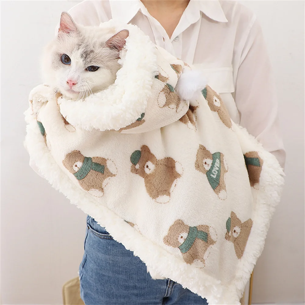 Sphynx-saco de dormir para gatos, manta cálida de invierno para mascotas, colchas para dormir para gatitos, accesorios para mascotas, pijama con capucha - imagen 4