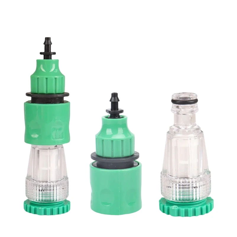 Conector rápido de rosca, adaptador de riego de jardín, junta transparente de agua para lavado de coches con filtro, adaptador de agua