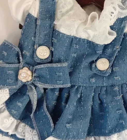 Ropa para gatos y perros: camiseta vaquera de primavera de peluche - imagen 4