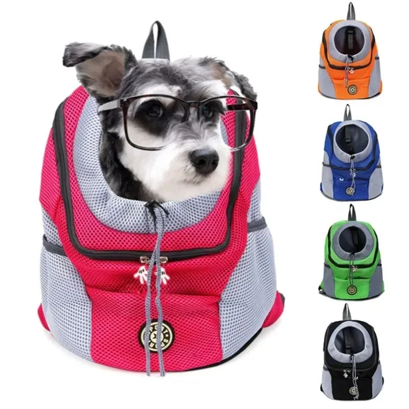Nueva mochila de viaje portátil de doble hombro, bolsa transportadora para perros y mascotas al aire libre, bolsa frontal para perros, mochila de malla - imagen 4