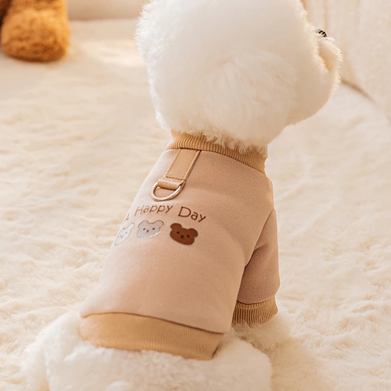 Ropa cálida y bonita para perros, sudadera cómoda para mascotas para perros en otoño e invierno, ropa de peluche para Chihuahua Yorkie, accesorios para perros - imagen 2