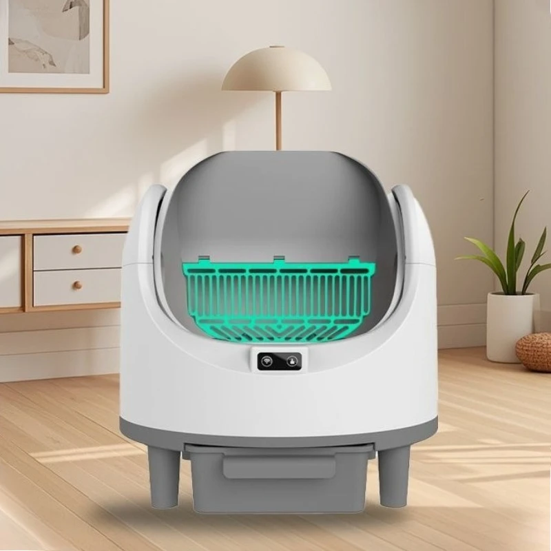 Caja de arena automática para gatos, caja de arena para gatos a prueba de salpicaduras de gran tamaño, caja de arena para limpieza antiolor, suministros de productos de baño para mascotas - imagen 2