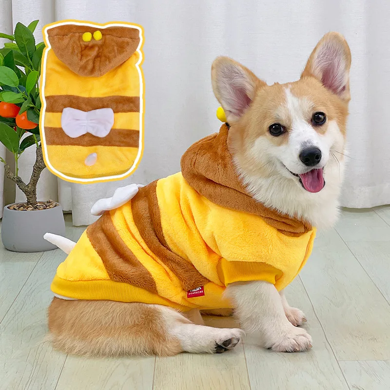 Abrigo acolchado de algodón cálido y grueso para perros, ropa de invierno bonita, ropa de invierno de peluche Corgi, productos para mascotas, otoño e invierno