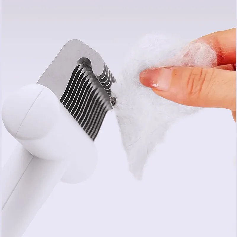 Peine para perros de acero inoxidable, cuchillo, cepillo para perros, removedor de pelo para mascotas, cepillo para el cuidado de perros, cuchillo, peines para limpieza de nudos de pelo de gato - imagen 3
