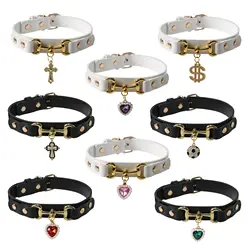 Collar de cuero resistente para perros pequeños, cachorros y pug