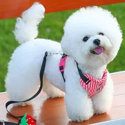 Arnés chaleco ajustable estampado cereza para perros y gatos
