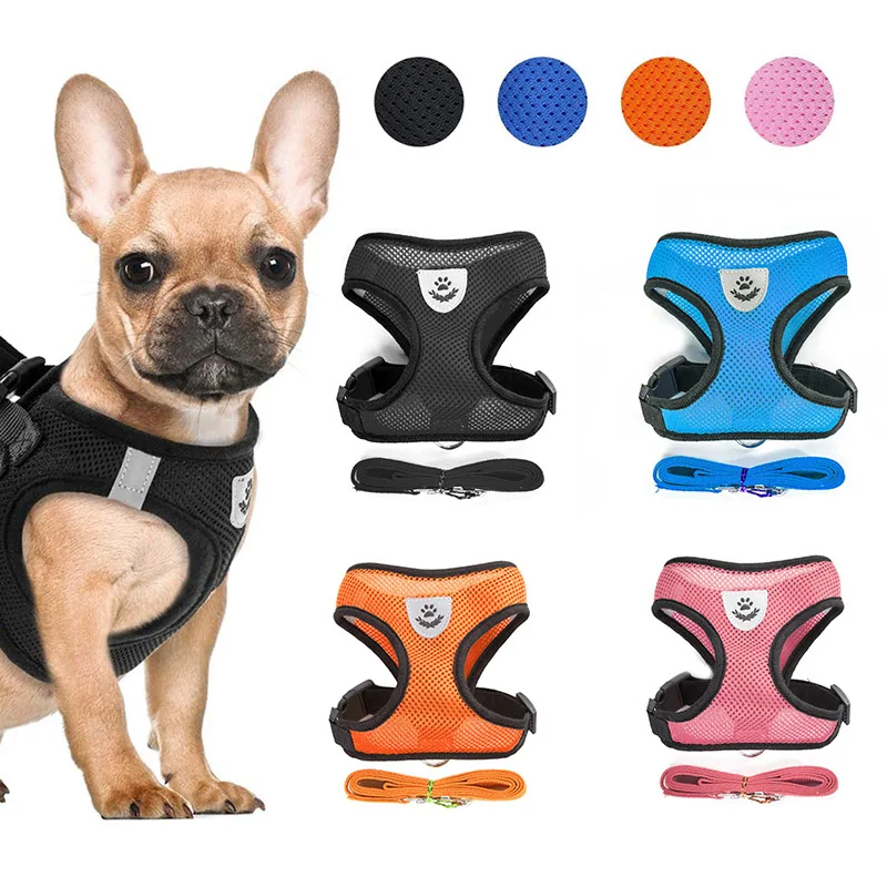 Conjunto de arnés y correa para perros de malla transpirable de nailon, chaleco para perros y gatos, arnés para perros pequeños, gatitos, accesorios para gatos, suministros para mascotas - imagen 2
