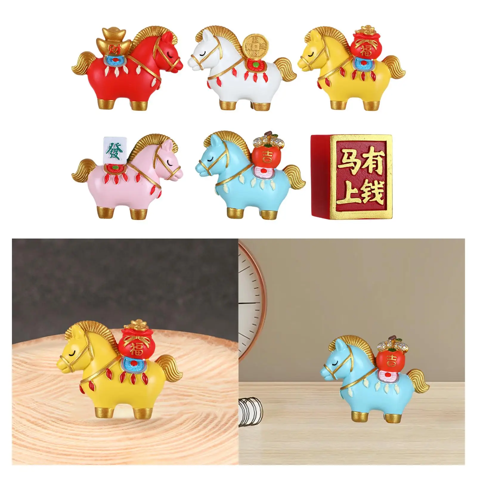 Estatuilla de caballo, adorno de escritorio, regalo Feng Shui, estatua pequeña para escritorio, coche, sala de estar, estante - imagen 3