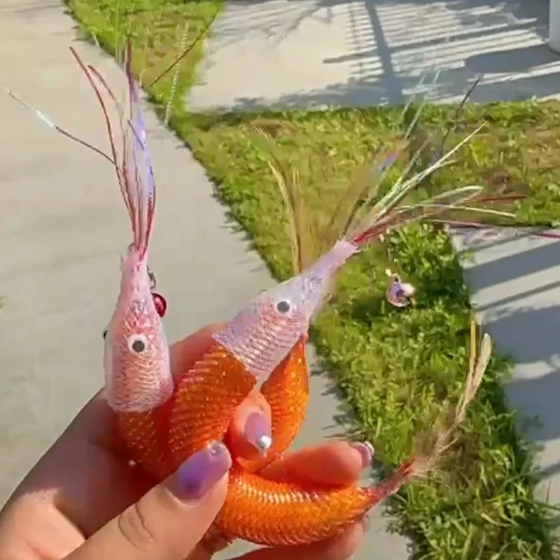 Cabezal de repuesto para camarones artificiales, palo para gato, pluma, juguete interactivo para gatito, mascota, 2 uds./3 uds. - imagen 2