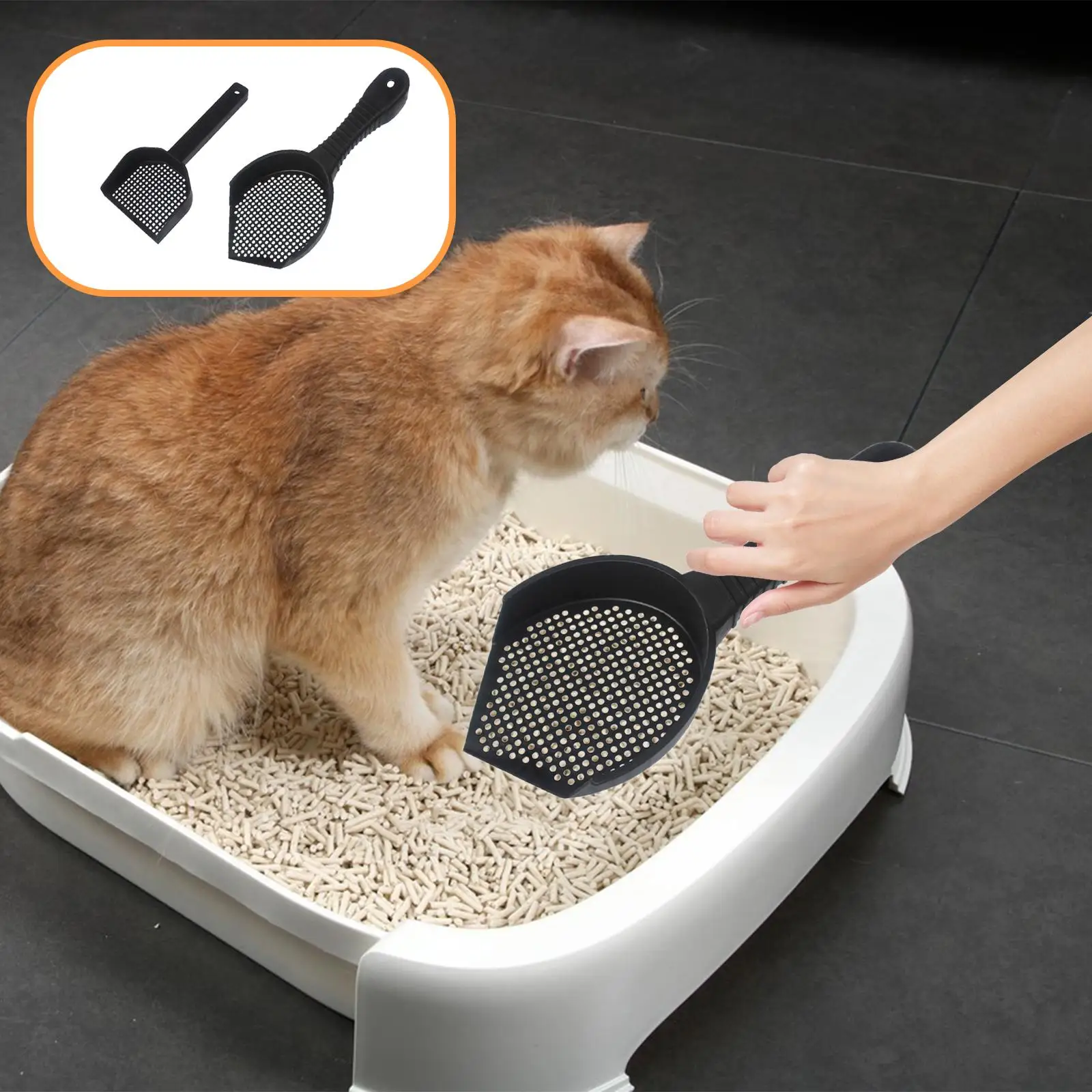 Cat Kitten Waste Lifter Pet Cleaning Supplies Hollow Out Spoon Cat Sand Spade Scooper for