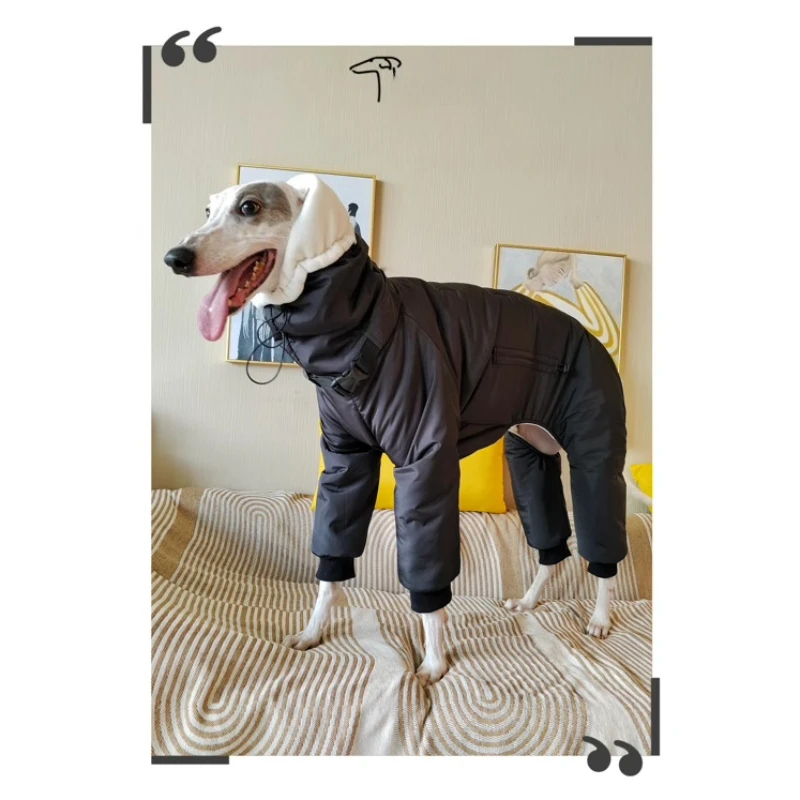 Ropa impermeable para perros, accesorios de ropa para perros grandes de invierno, monos para perros con sombrero, abrigo cálido ajustable para perros, suministros de productos - imagen 3
