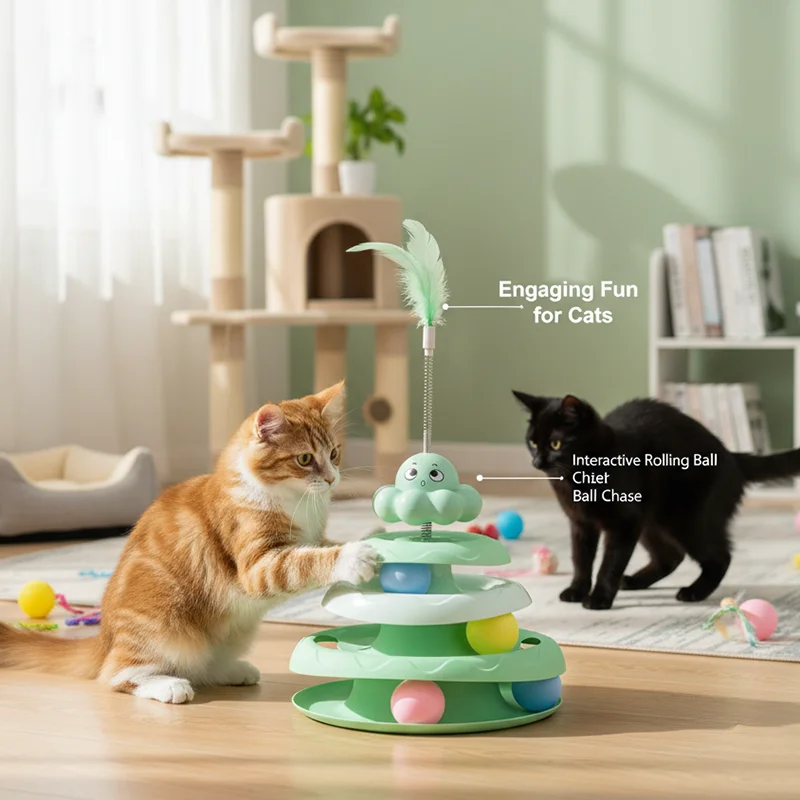 Varita teaser con pluma y bola para gatitos – Juego interactivo - imagen 2