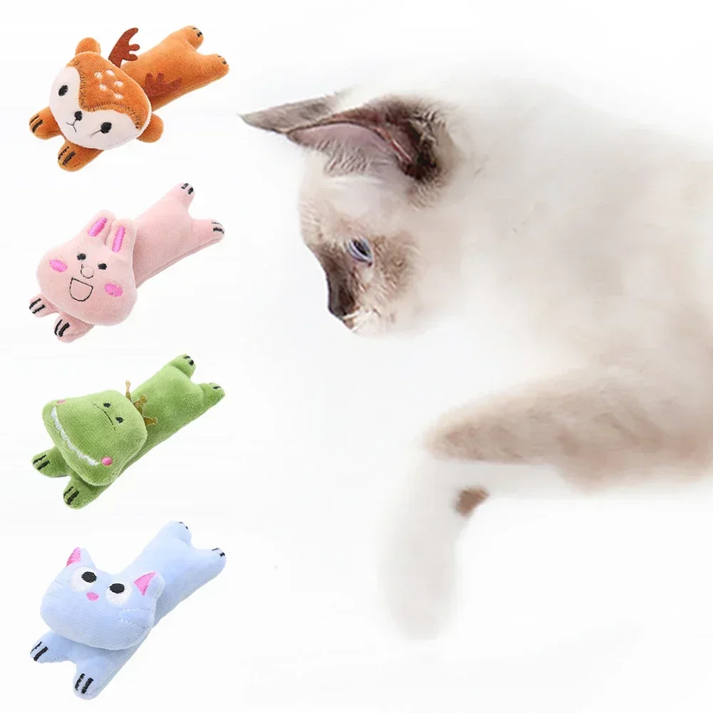 Lindos juguetes para gatos con forma de Animal, divertido juguete interactivo de peluche para gatos, Mini juguetes para moler dientes, hierba gatera, juguete para masticar gatitos, accesorios para mascotas - imagen 4