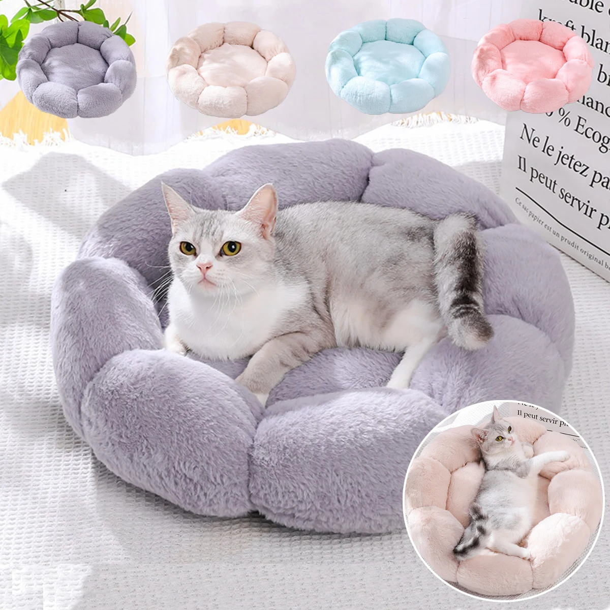 Cama floral transpirable para gatos medianos y perros pequeños – Suave y cálida - imagen 4