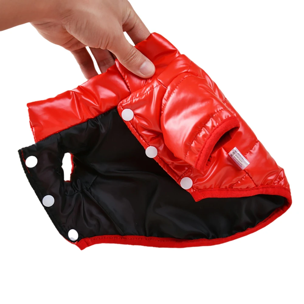 Ropa brillante de cuero PU para perros pequeños, chaqueta para cachorros, abrigo impermeable para perros, disfraz cálido de invierno para mascotas, trajes para Chihuahua Shih Tzu - imagen 4