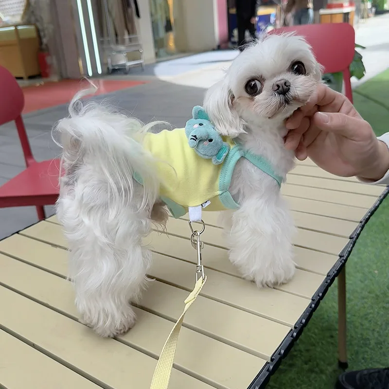 Camisola de color helado de primavera para mascotas, chaleco para gatos, se puede tirar, chaleco refrescante para ropa para perros y cachorros - imagen 4