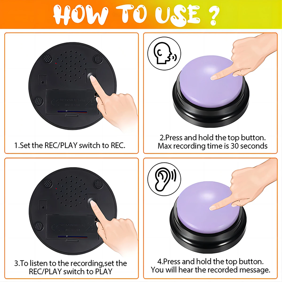 Juguete parlante para perros con boton grabable interactivo - imagen 3