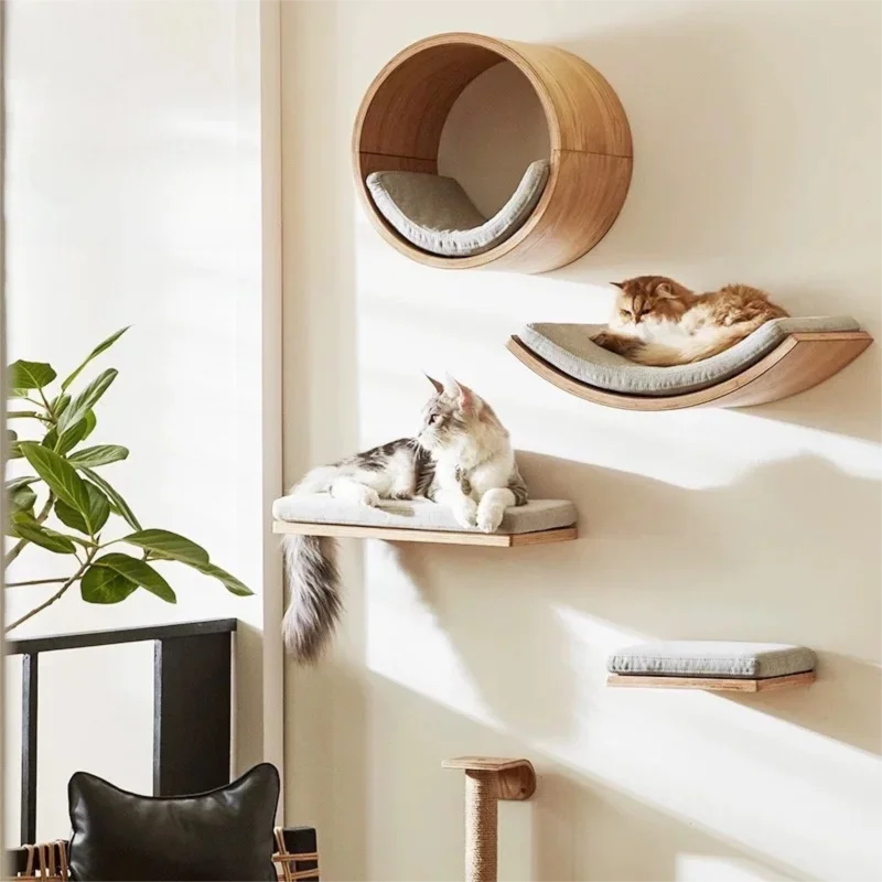 Muebles para gatos, rascador, hamaca, casa oculta, puente, estantes de escalada para gatos, gimnasio, parque infantil, juguete de molienda de garra - imagen 2