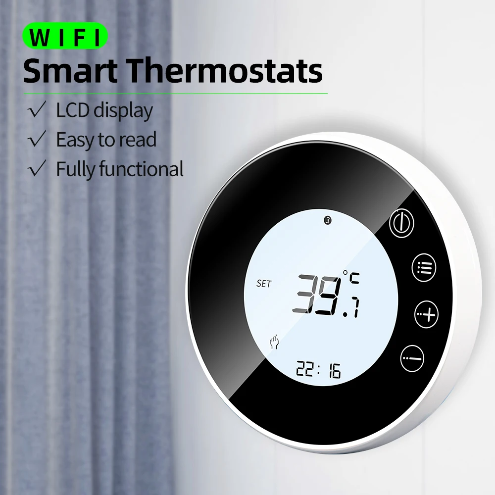 Controlador de temperatura WiFi inteligente 16A X7 termostato de calefacción de suelo eléctrico interruptor de Control de temperatura completamente funcional por aplicación móvil