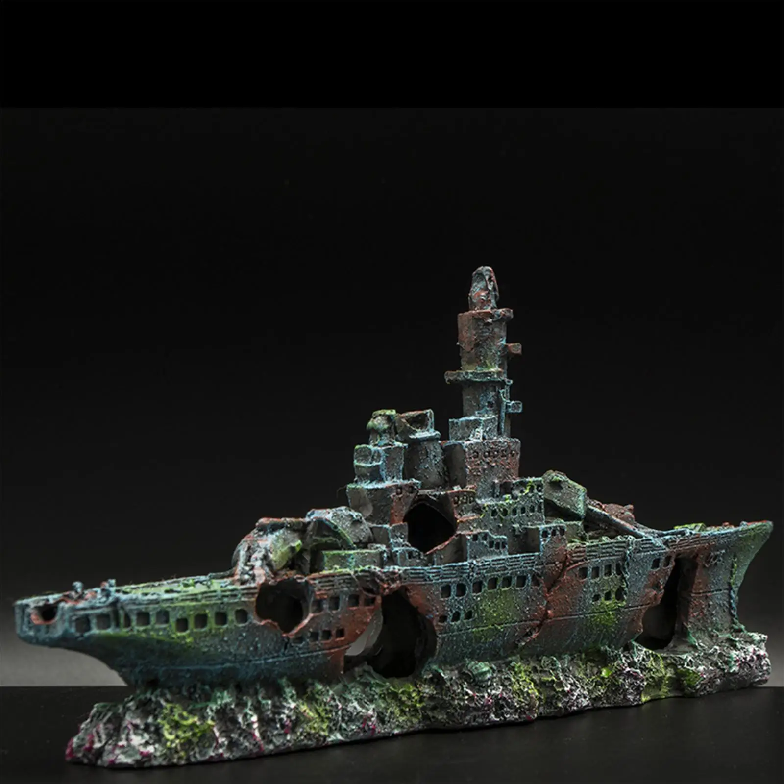 Aquarium Shipwreck Decoration Ship Figurine for Desktop Desk Micro Landscape