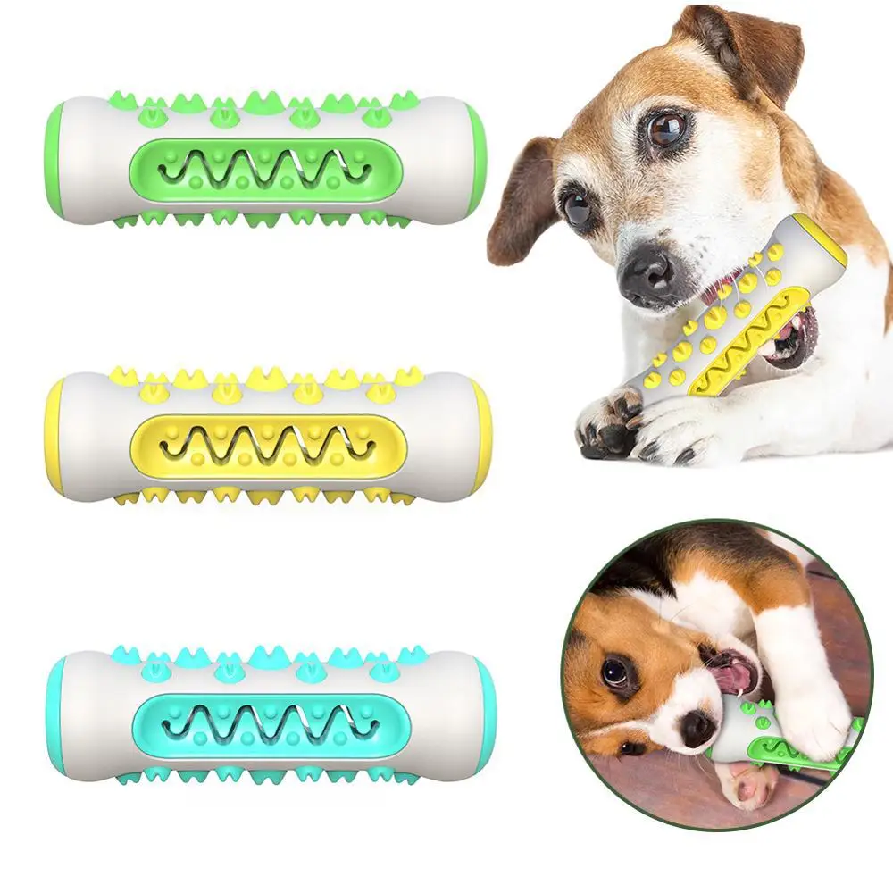 Rubber Dog Molar Toothbrush Chew Toy, Dental Cleaning Teeth Care for Puppies, Large & Small Dogs, Bite-Resistant Treat Dispenser - imagen 3