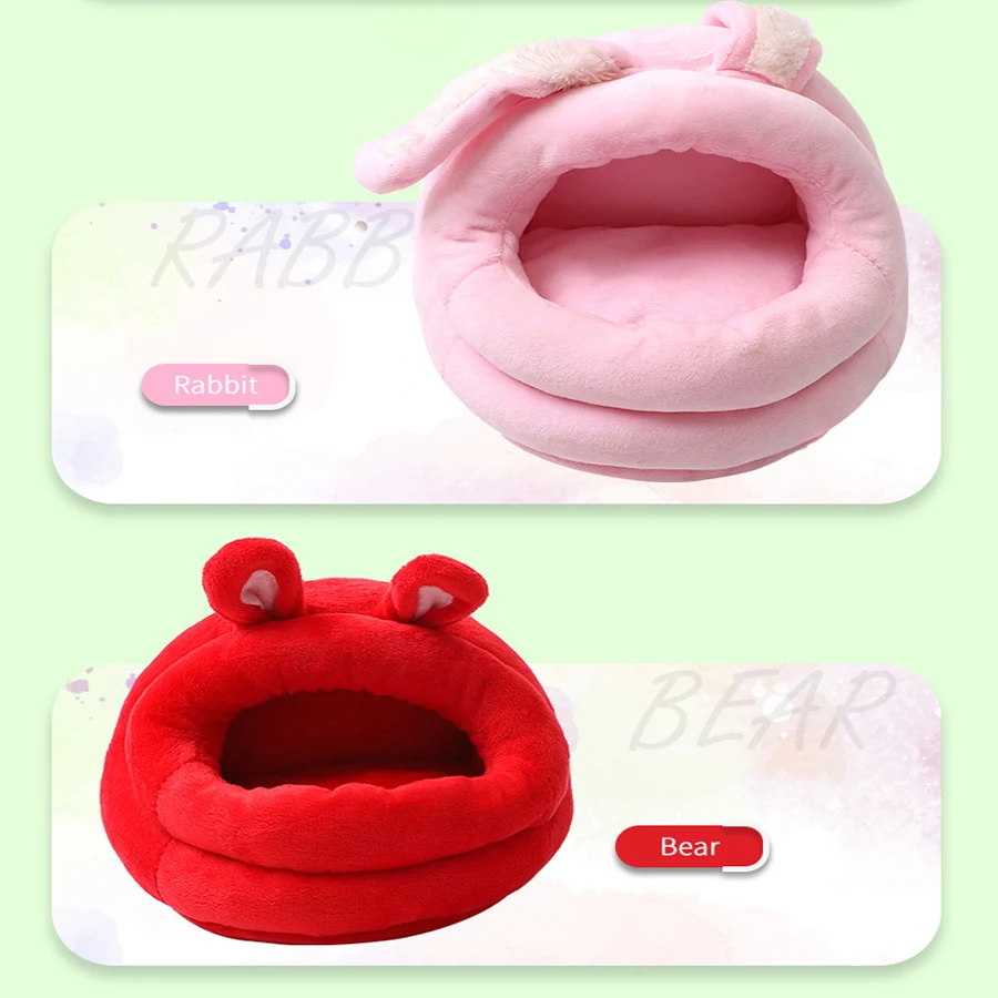 Nido de algodón cálido para mascotas pequeñas, nido de hámster para todo el año, rama de flores, ratón, conejillo de indias, bolsa de miel, planeador, cerdo holandés, suministros para mascotas - imagen 5