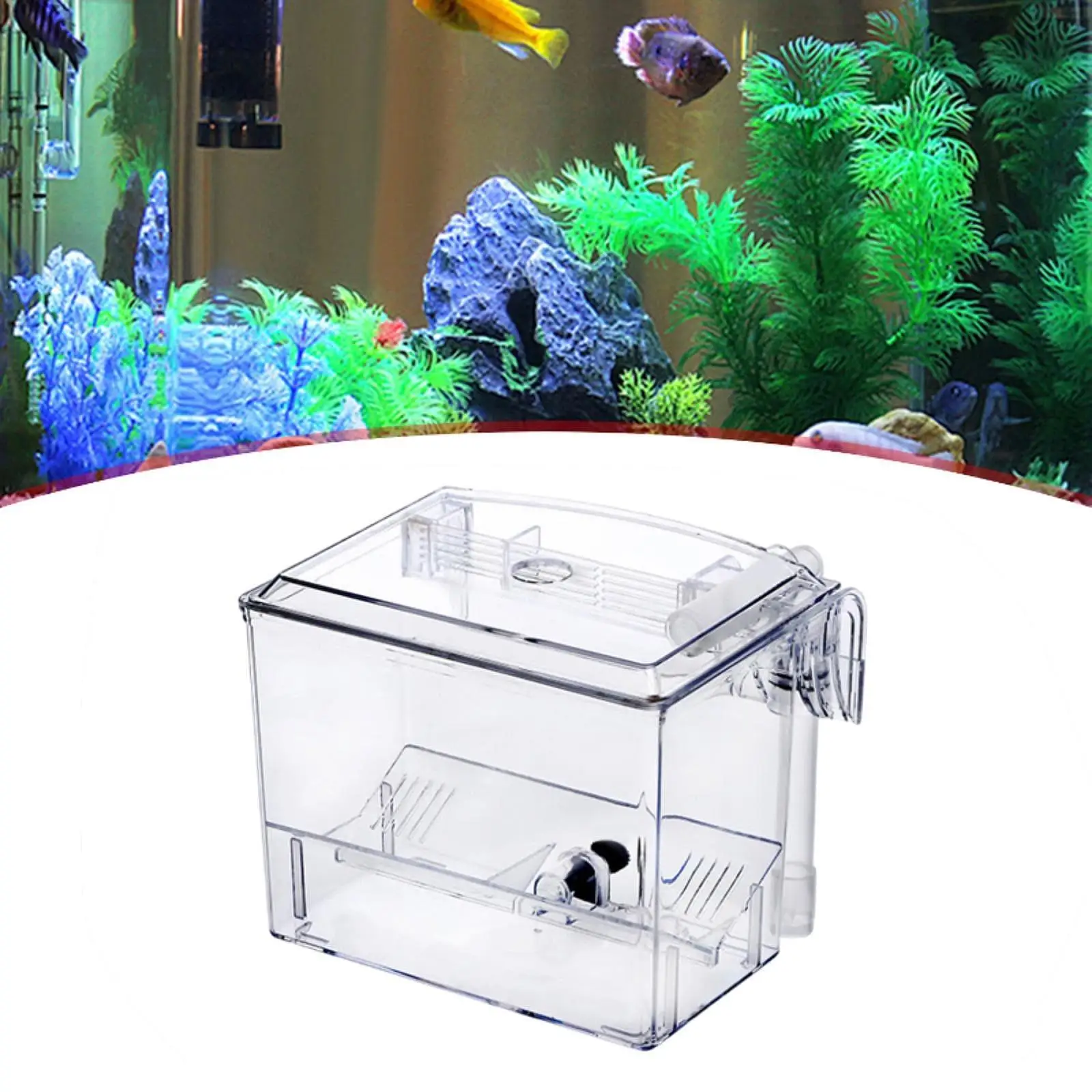 Fish Breeding Box Separation Box Easy to Install Acrylic Versatile Hanging Hatching Box Breeding Hatchery House for Aquarium