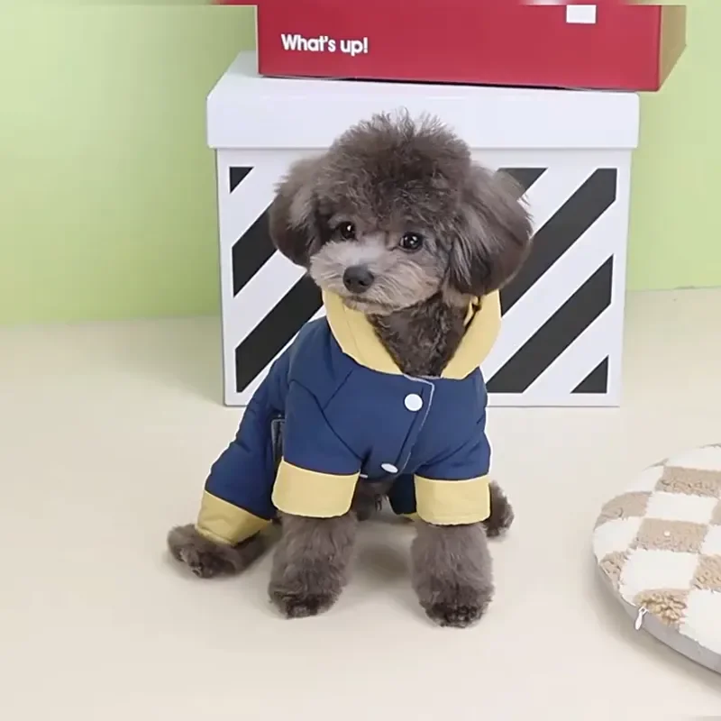 Mono grueso y cálido para perros, ropa de invierno para perros, abrigo para Chihuahua Youkshire, monos a prueba de viento para cachorros, abrigo de algodón para mascotas, grueso para invierno - imagen 4