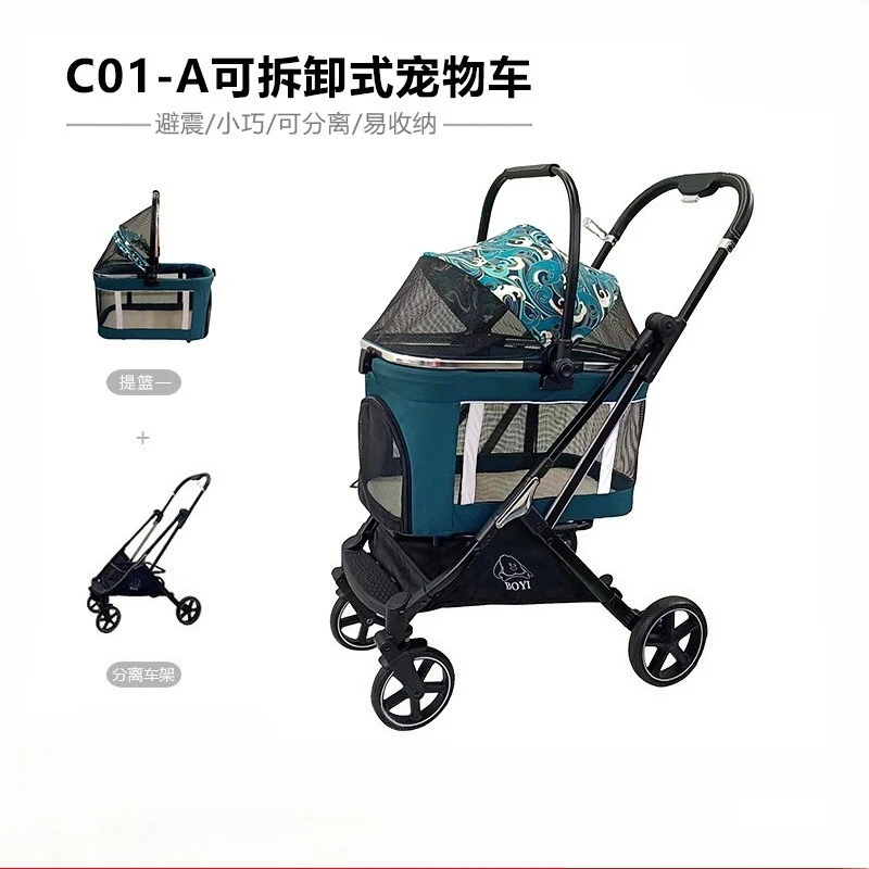 Cochecitos para mascotas para perros grandes y medianos, bolsa Universal para gatos, cochecitos grandes plegables y desmontables, productos para mascotas - imagen 2