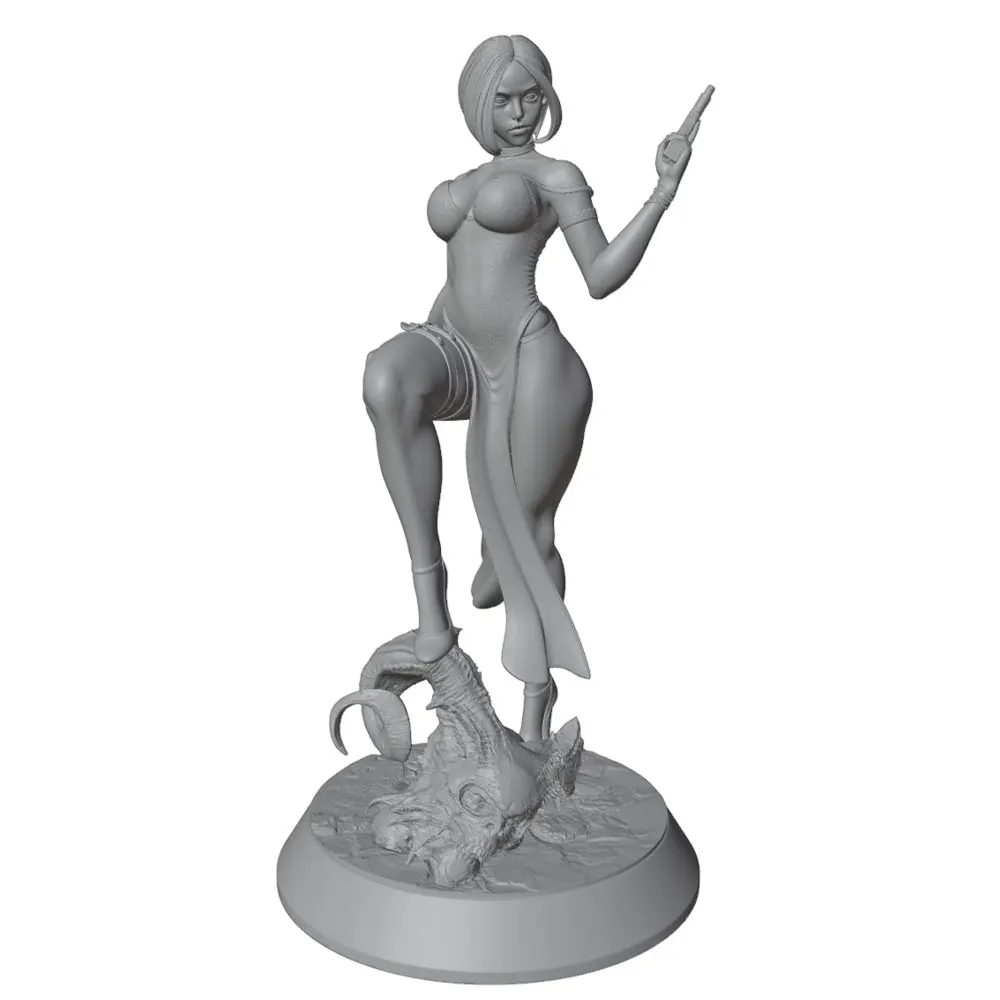 Kit de muñeca Guerrera resina gris impresa en 3D sin montar ni pintar
