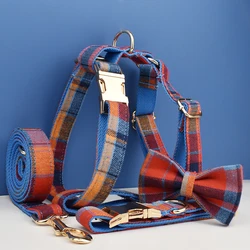 Conjunto collar, correa y arnés para perro - algodón suave y cómodo