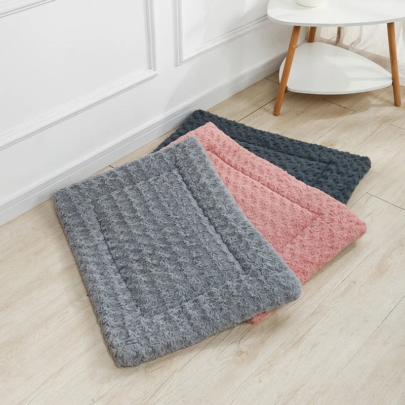 Cama lavable de doble cara para perros, almohadilla para cajas de perros, almohadas de felpa para cachorros y gatos, para perros pequeños, medianos y grandes, alfombra suave y esponjosa para perros - imagen 5