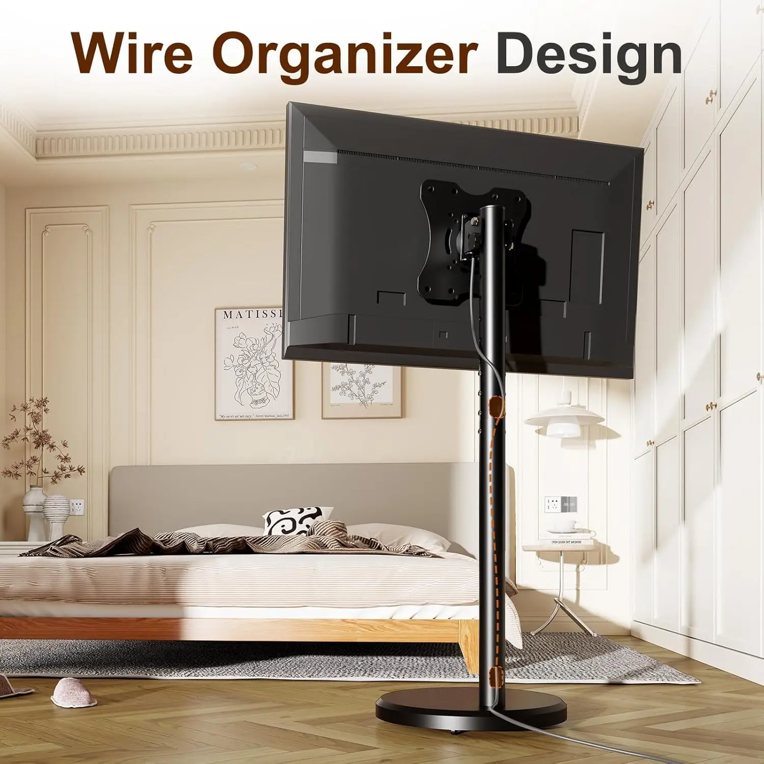 Carrito TV móvil con ruedas - Soporte regulable para pantallas 10-42" - imagen 5