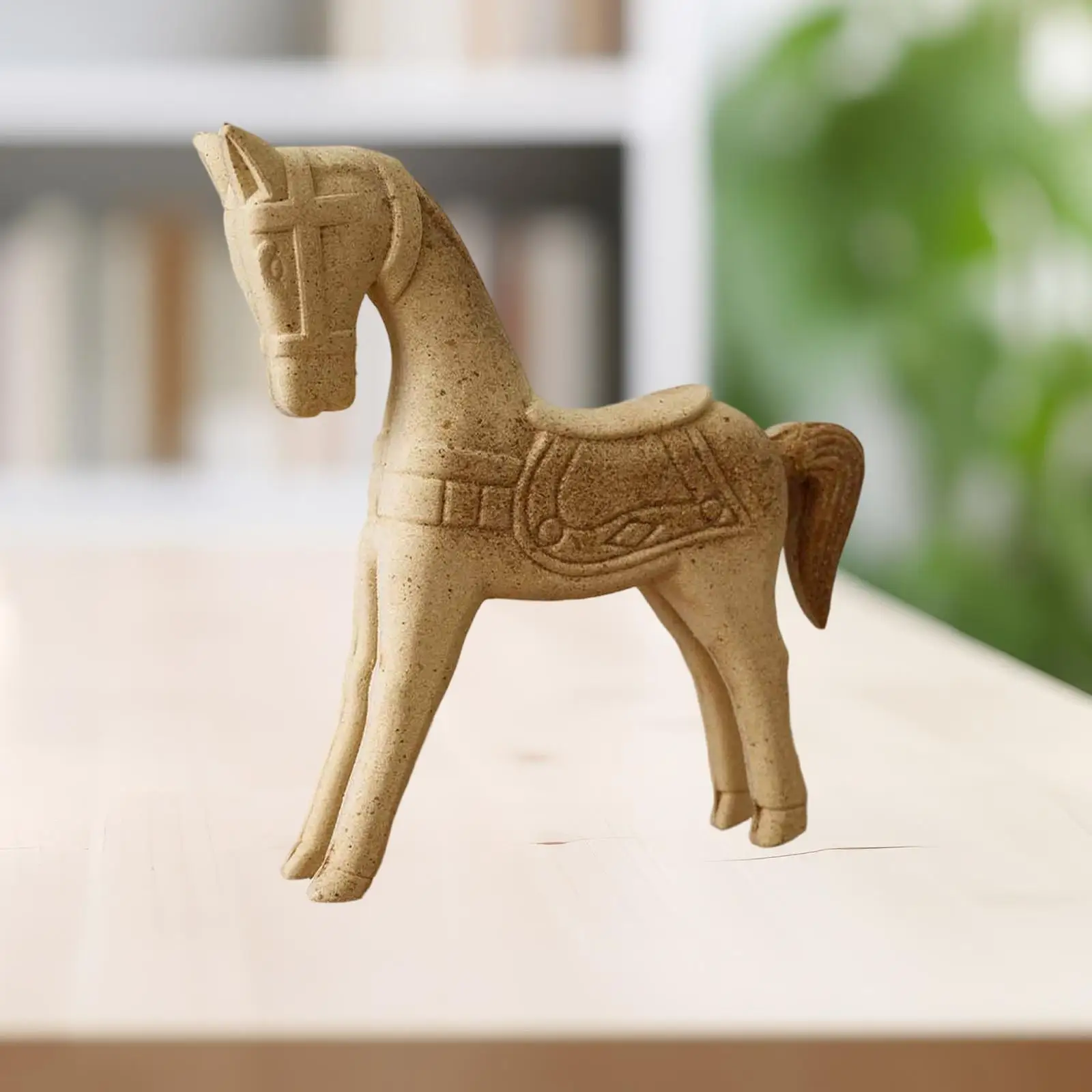 Wooden Horse Statue Blank Animal Figurine Unpainted Craft Decor for Tabletop Dorm Housewarming