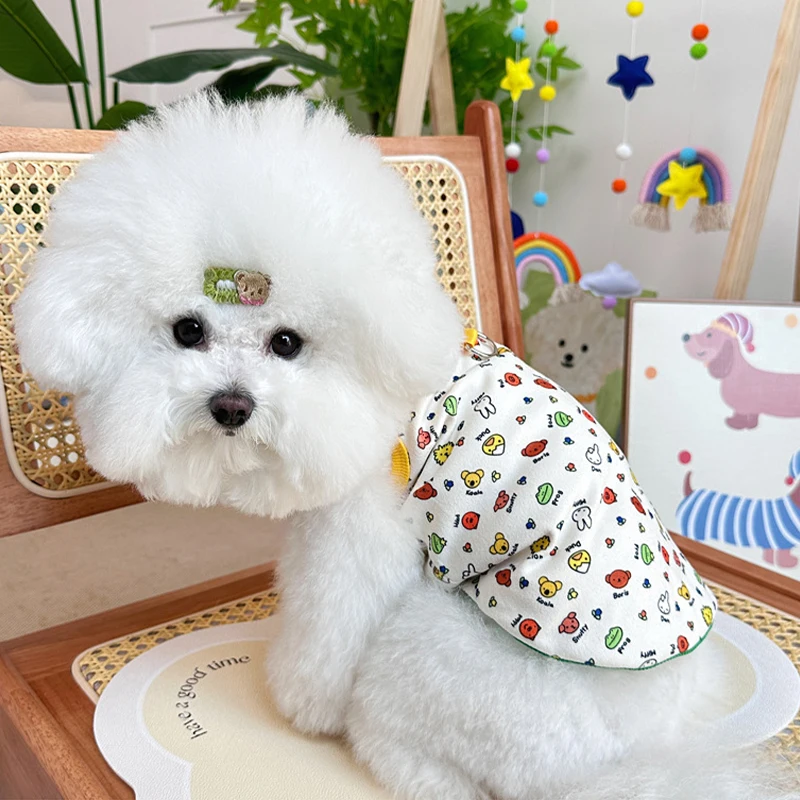 Chaleco de moda para perros, ropa sin mangas de verano para perros, camisa con estampado de dibujos animados para cachorros, sudadera suave y bonita para gatos, chaleco para mascotas, jerséis, ropa para perros - imagen 4