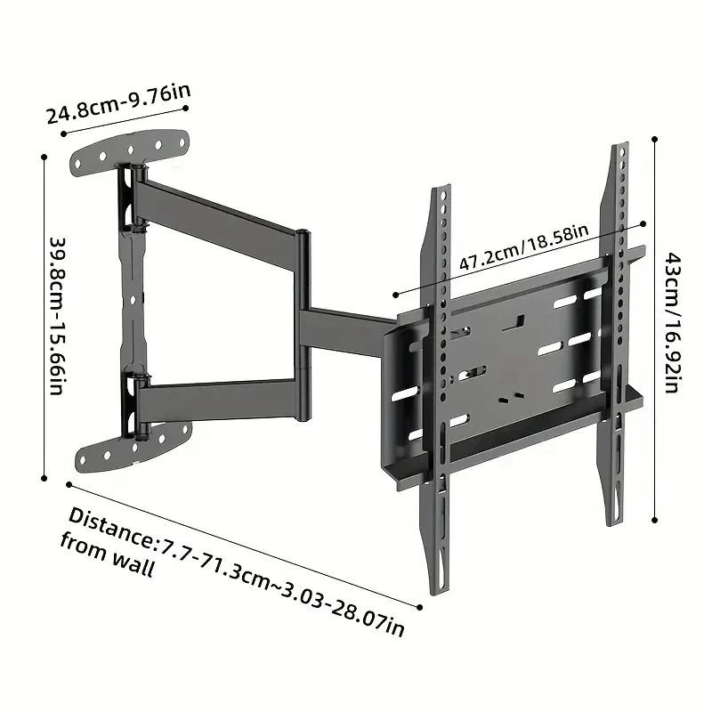 Soporte universal de montaje en pared para TV para la mayoría de los soportes de TV de plasma LED de 32-65 pulgadas hasta VESA 400x400 mm y capacidad de carga de 110 LBS - imagen 2