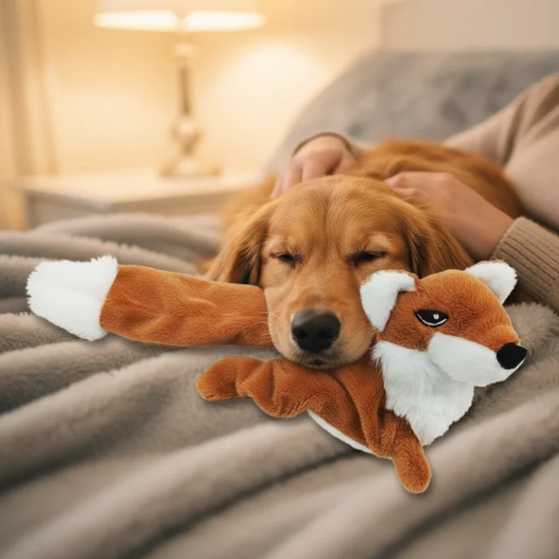 Juguete de peluche grande para perros, crudo, indestructible, con altavoz, zorro, seguro, juguetes resistentes, dientes para perros, resistente a masticar, suministros para cachorros y mascotas - imagen 2